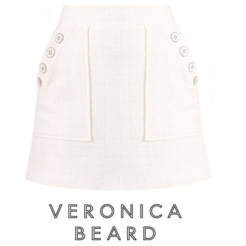 VERONICA BEARD Bond Tweed Skirt White